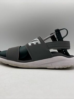 Nike Tanjun Sandal Gray White 882694-002 Women Size 10 Adjustable Comfort Sandal